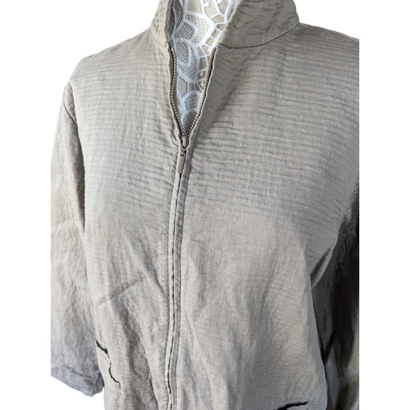 Eileen Fisher Crinkle Cotton Jacket M - Picture 2 of 5